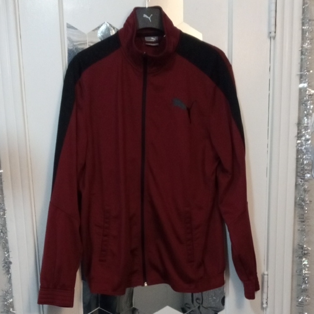 Puma Men's Crimson and Black Windbreaker